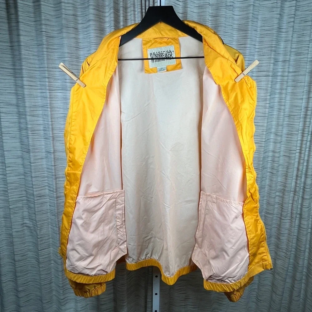 Vintage Original‎ Windbreaker Men's Yellow Lightweight Zip Jacket Size XX
